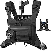 DegeTMVe Tactical Running Chest Bag with Anti-Bounce Design, Water-Repellent & Concealed Pistol Holster – Adjustable 4-Strap, Water Bottle Holder, Reflective Safety for Hiking, Cycling, Workouts