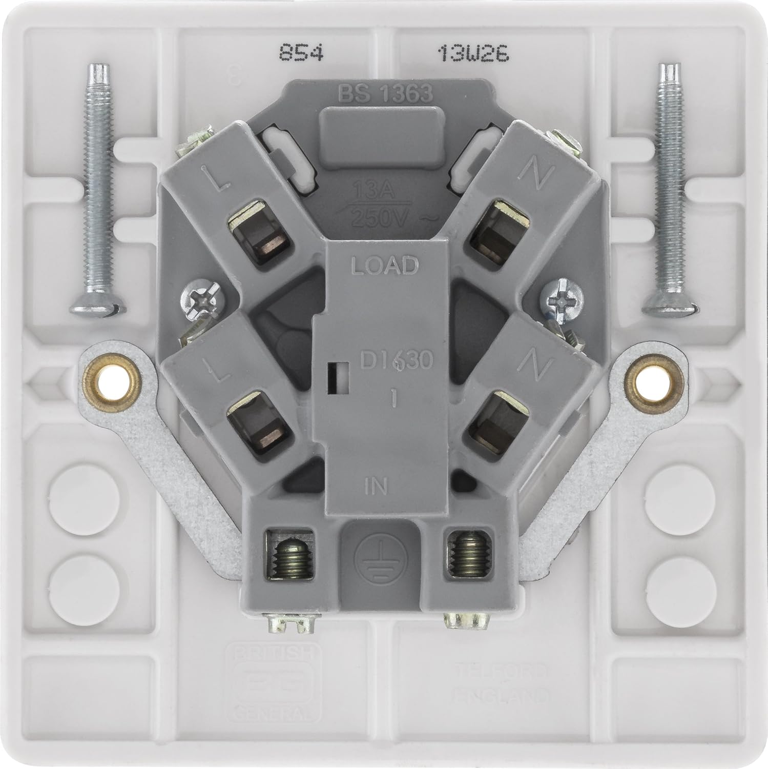 BG Electrical Unswitched Fused Spur Connection Unit, Double Pole, Round Edge, Nexus 800 Series, White Moulded, 13A, 854 - Image 5