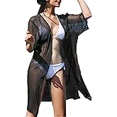 Soul Young Women's Chiffon Kimono sheer Cover Up Summer Cardigan Beachwear for Swimsuit Swimwear Bikini