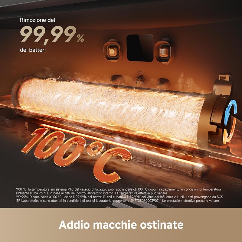 Aqua10 Roller Robot Aspirapolvere, Aspirazione 30.000 Pa