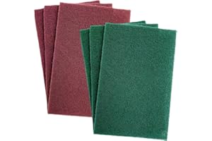 CCHRN 6PCS Scuff Pads, 8 × 5 Inch Non-Woven Industrial Scouring Hand Pads Super Fine Grade Abrasive Scrubber, General Purpose