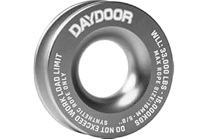 DAYDOOR Winch Snatch Recovery Ring, 66,000 Lbs Winch Towing Ring for Soft Shackle and Synthetic Rope, ATV UTV SUV Truck Off-Road Vehicle Towing Recovery(Gray)