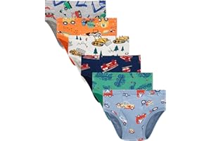 SLADATONA Little Boys Briefs Dinosaur Shark Truck Space Toddler Kids Baby Underwear 6/3-Pack