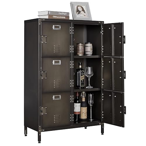SISESOL 6 Door Vintage Steel Modern Locker Cabinet for Bedroom, Home ...