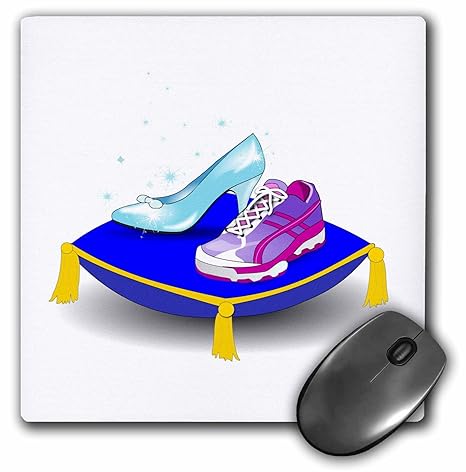 3drose 8 X 8 X 0 25 Inches Running Shoe And Princess Glass Slipper