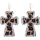 Leopard Print hoop earrings Vintage Leopard Print Large Hoop Earrings for Women Statement Dangle Earrings Bohemian Disco Earrings Jewelry