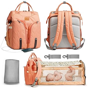 orange diaper bag