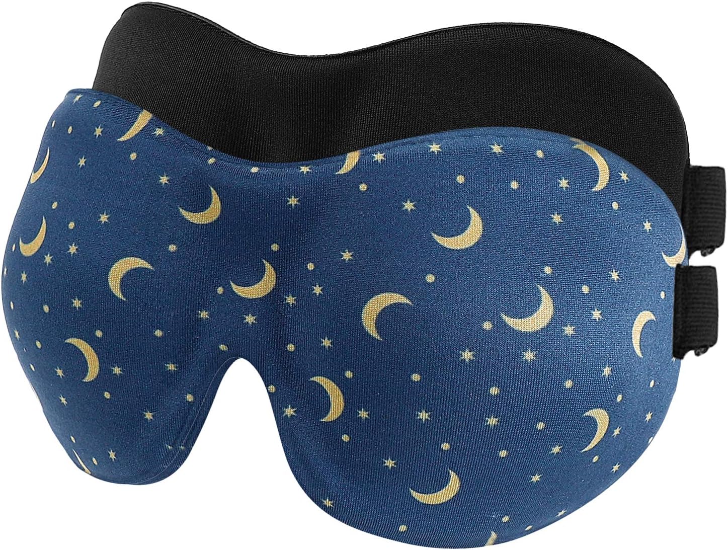 2Pack Lonfrote 3D Deep Molded Sleep Mask, with Adjustable Strap, Lightweight & Comfortable Eye Mask, Super Soft Material (Black & Blue): Health & Personal Care