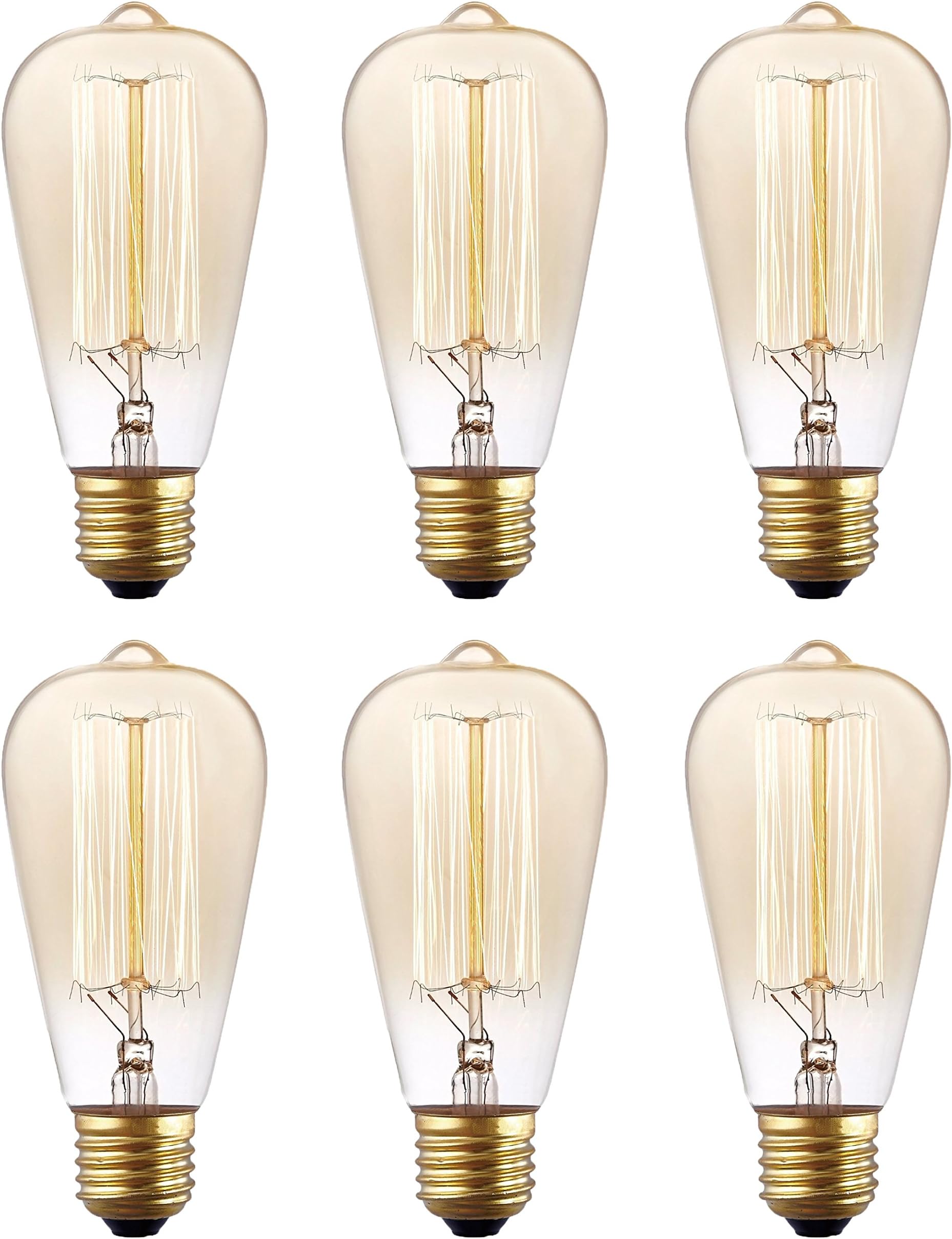 Edison Bulbs, Morntek 40w Dimmable Antique Style Edison Bulb with Squirrel Cage Filament - 130 Lumens [Energy Class C]