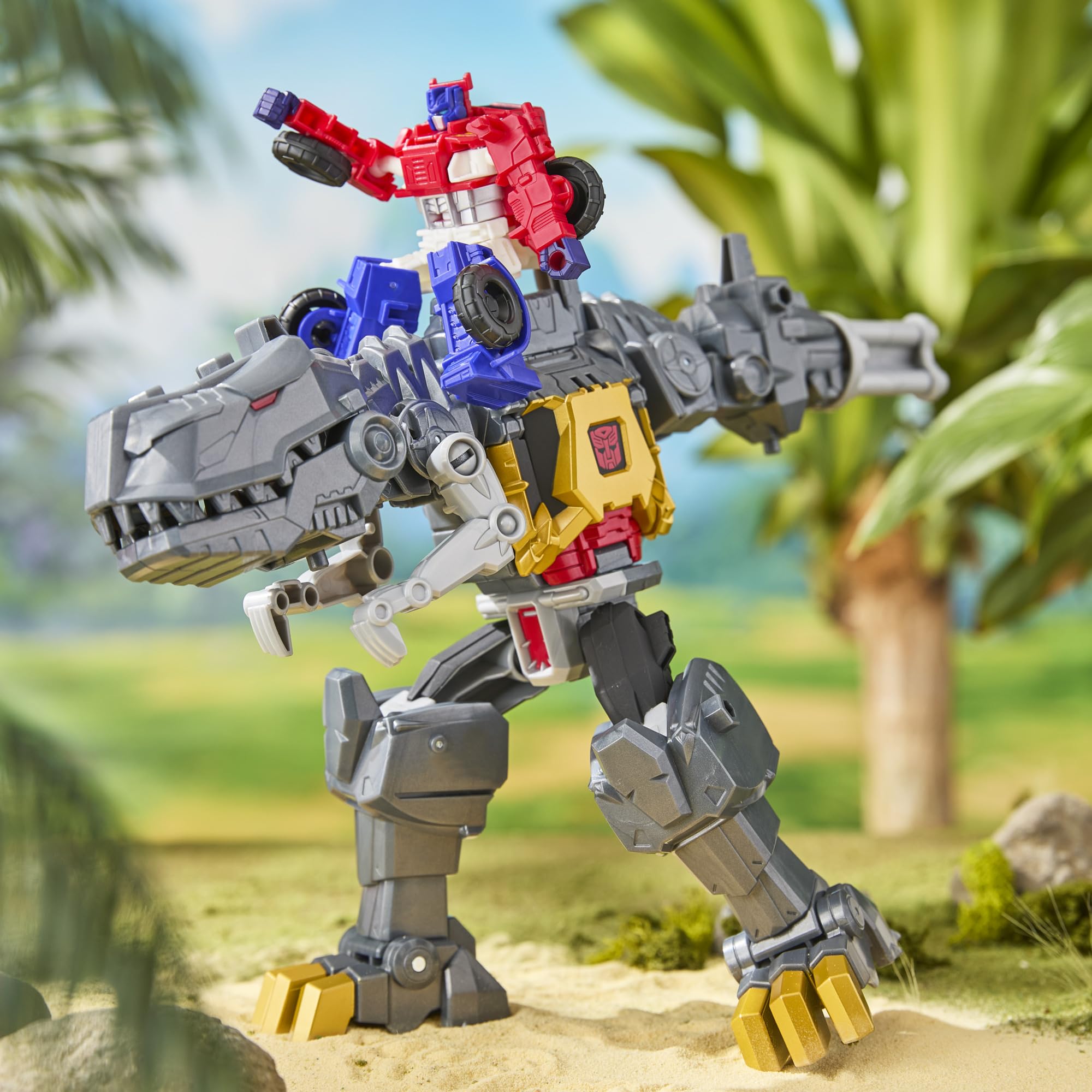 Transformers Cyberworld Grimlock Chomp & Battle 9-Inch Action Figure, Quick Change to Dino Mode, Robot Toys for Boys & Girls 6+ Years