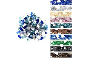 Onlyfire 10 Pounds Blended Reflective Fire Glass for Fire Pit Fireplace and Landscaping, 1/2 Inch Mixed Colored High Luster F