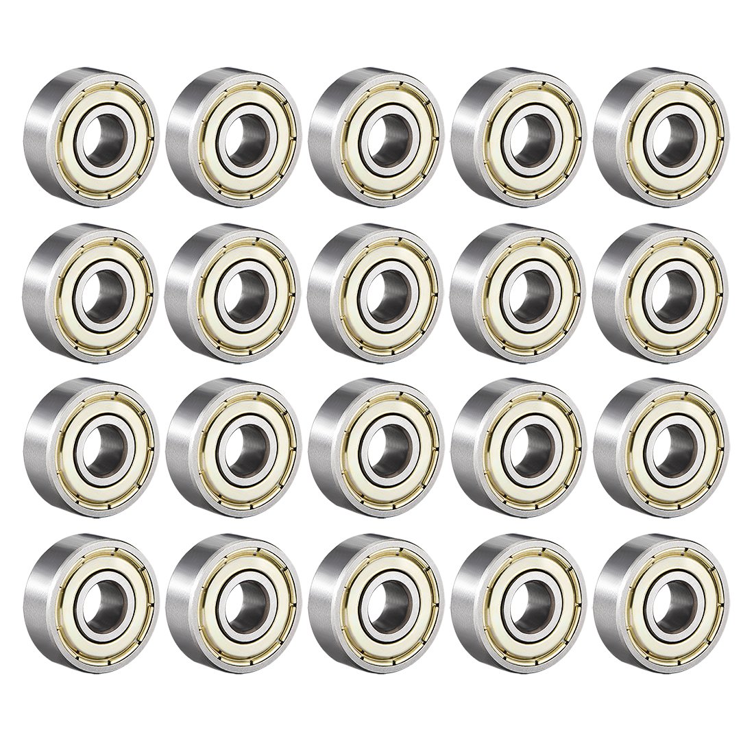 sourcing map 606ZZ Deep Groove Ball Bearing Double Shield 606-2Z 80016 6mm x 17mm x 6mm High Carbon Steel Z1 Bearings (Pack of 20)