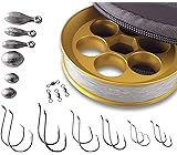 Yoyito Aluminum Hand Line Reel Pocket/Travel Fishing Kit (30 lb Clear line)