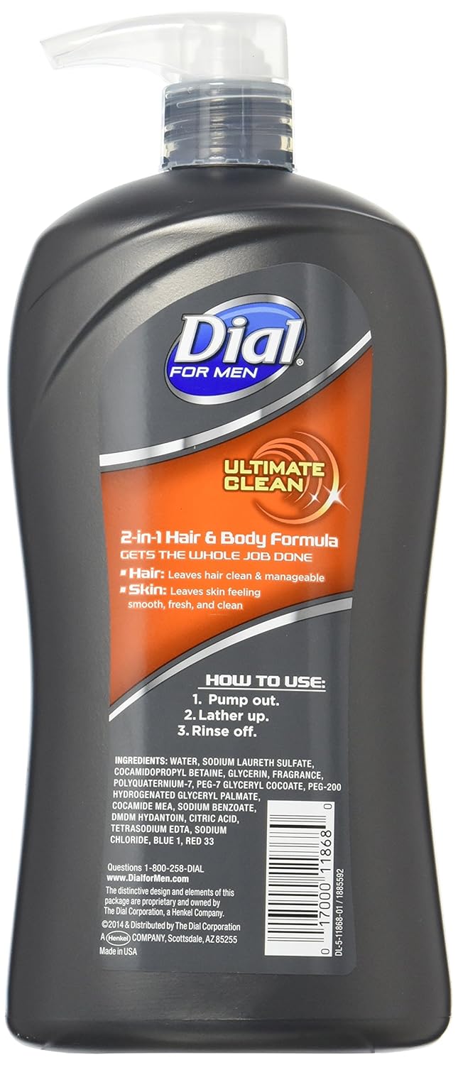 Dial for Men Hair + Body Wash, Ultimate Clean, 32 Fluid Ounces : Beauty