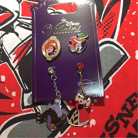 Amazon Co Jp ディズニーストアー ヴィランズ マレフィセント ハートの女王 アースラ 魔女 4pピアスセット ホビー 通販