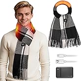 KLADNDER Heated Scarf for Men Women, Heating Scarf for Neck Warmer with Portable 5000mAh Battery 3 Temperature Adjustable