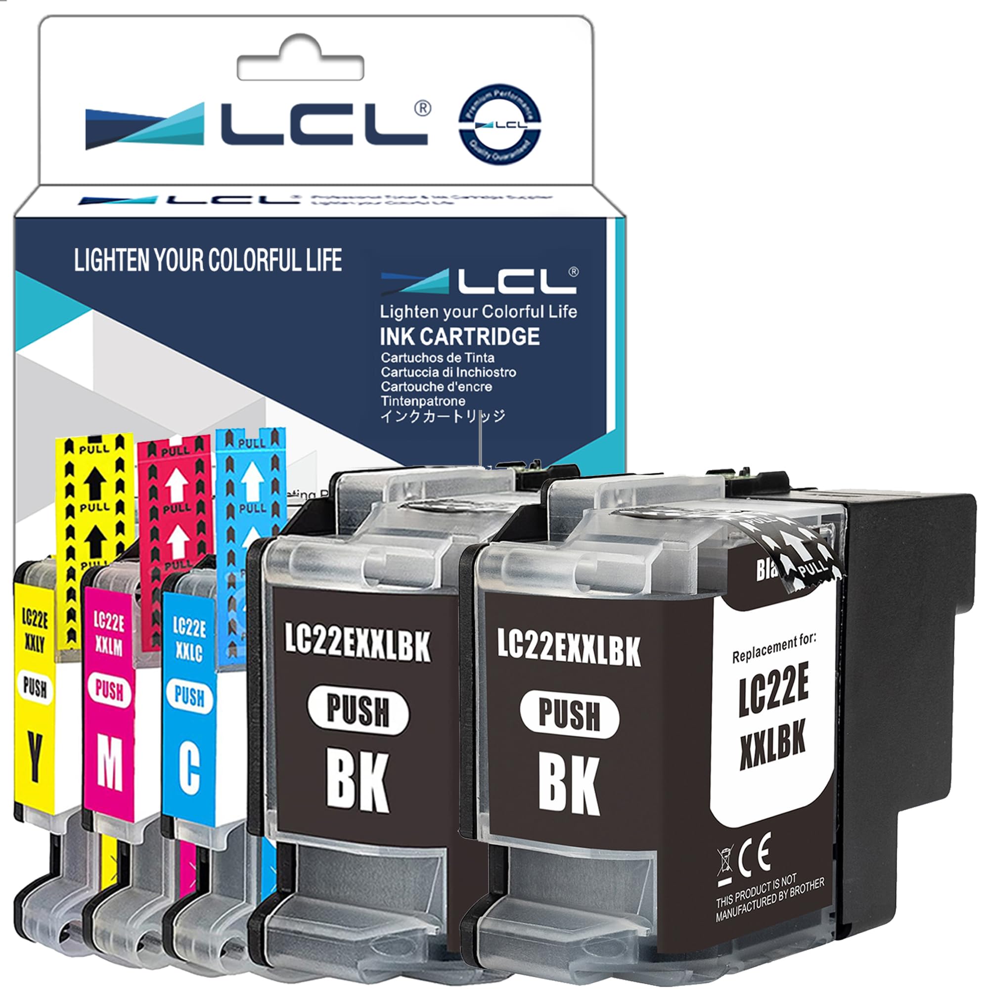 LCL LC-22E Ink Cartridge Replacement for Brother LC-22E LC22E LC22EBK LC22EC LC22EM LC22EY XXLfor MFC-J5920DW (2Black 1Cyan 1Magenta 1Yellow)