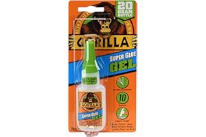 Gorilla Super Glue Gel, Clear Glue, 20 Gram (Pack of 1) - All Purpose and Fast Setting for Projects and Repairs