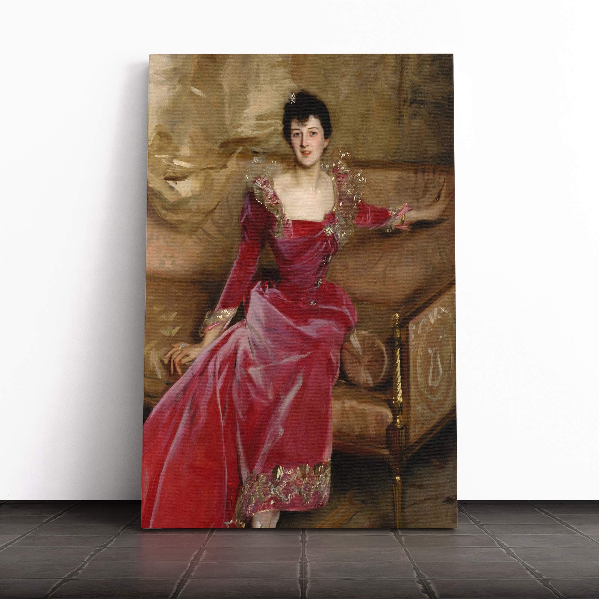 John Singer Sargent Mrs. Hugh Hammersley Canvas Print | Gallery Wrapped 30mm Frame Wall Art | 20x14 inches | Ready to Hang | Modern Picture | Living Room Bedroom Lounge Office
