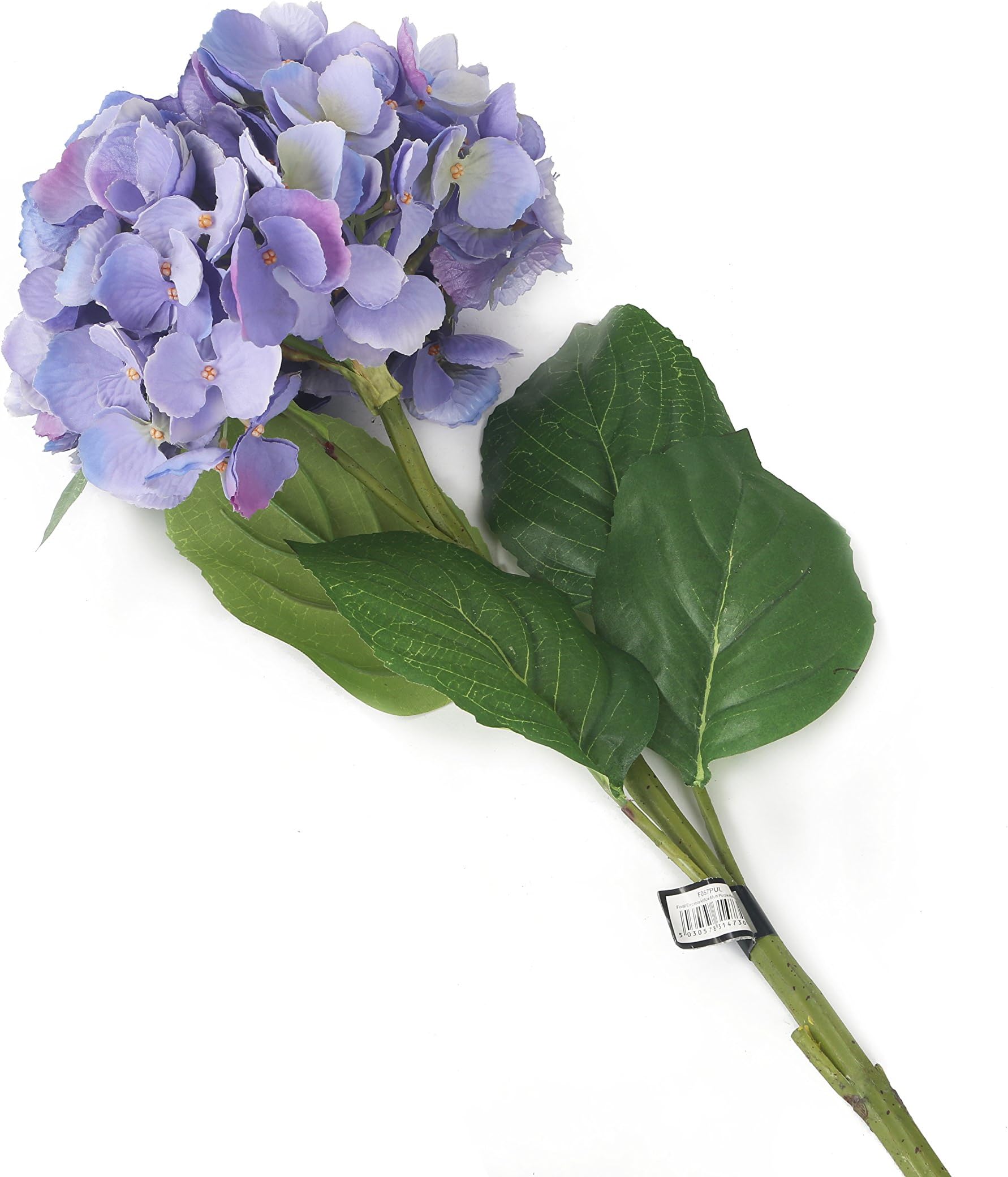 Floral Elegance Artificial 87cm Single Stem Purple Mophead Hydrangea Flower