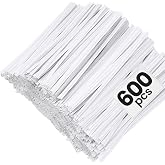 Easytle 600 Pcs 5" White Paper Twist Ties Bread Ties White Twist Ties Twisty-Ties Bag Ties Twist Ties for Bags Bread Wire Ties Twist Tie for Party Cello Candy Bread Coffee Bags Cake Pops