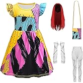 Xinxiaomeng Kids Sally Costume Girls Nightmare Christmas Sally Dress Wig Bag Tights Glove Halloween Costumes Cosplay Outfit