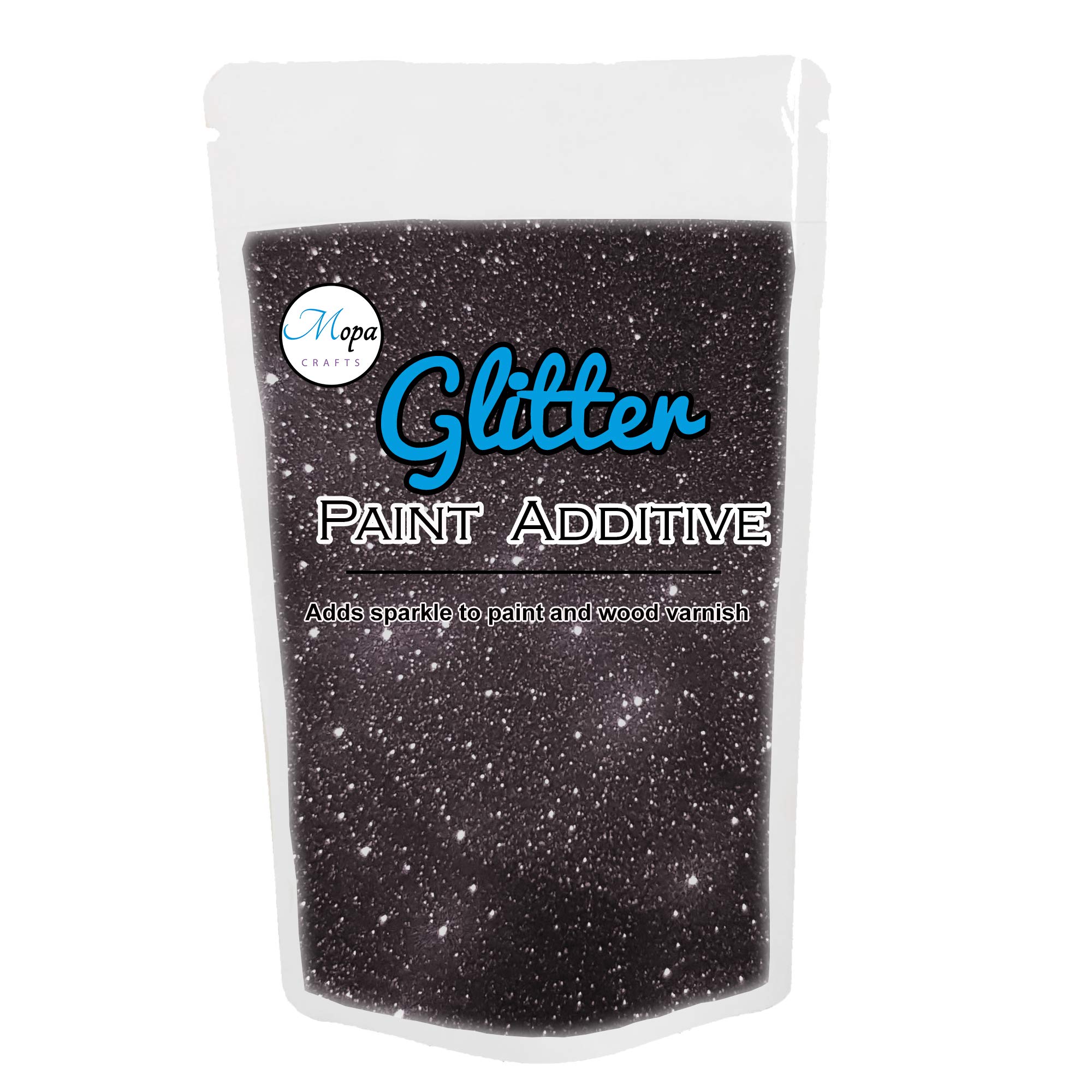Mopa Crafts Ash Grey Glitter Paint Crystal Additive 100g for Emulsion Paint - for use with Interior/Exterior Wall, Ceiling, Wood, Metal, Varnish, Dead Flat, Matt, Soft Sheen or Silk Paints
