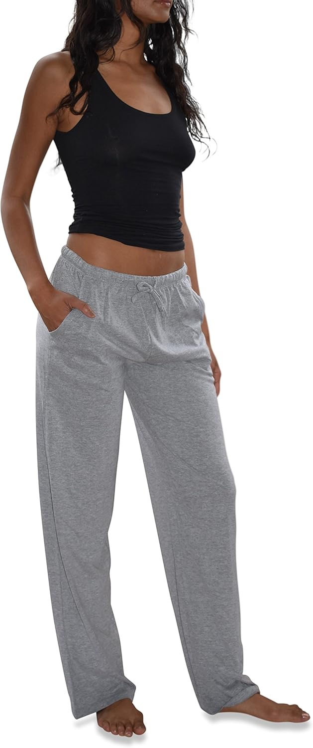Sexy Basics Women's 3 Pack Soft Flex-Cotton Knit Pajama Pants/Lounge Pants/Sleep Pants at  Women’s Clothing store