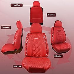 CAR PASS Nappa Red Leather Bling Diamond Seat