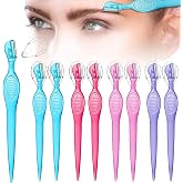 Honoson 8 Pcs Eyebrow Razor for Women Small Face Razors Shaver Trimmer | Facial Hair Razor, Eyebrow Shaper, Stainless Steel Blade, Safety Cover, for Peach Fuzz Lip Dermaplaning Tool, 4 Colors