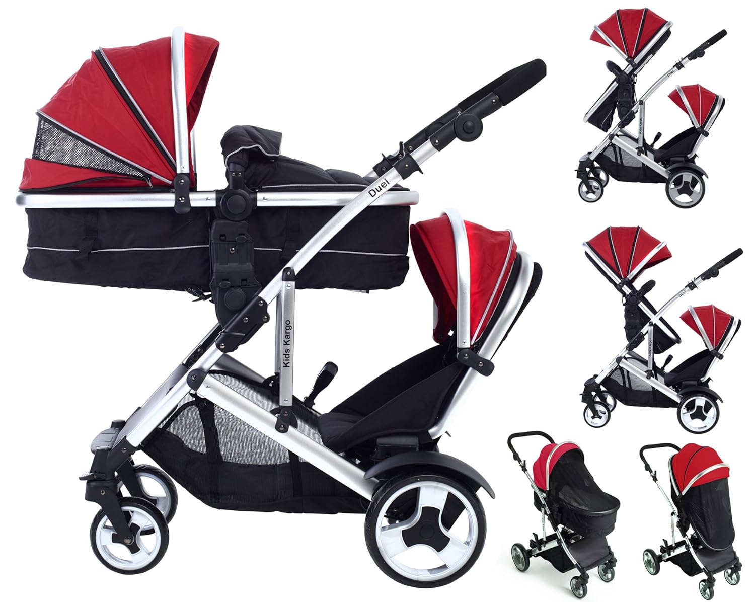 Duel combo Double pushchair with carrycot pram Newborn & toddler