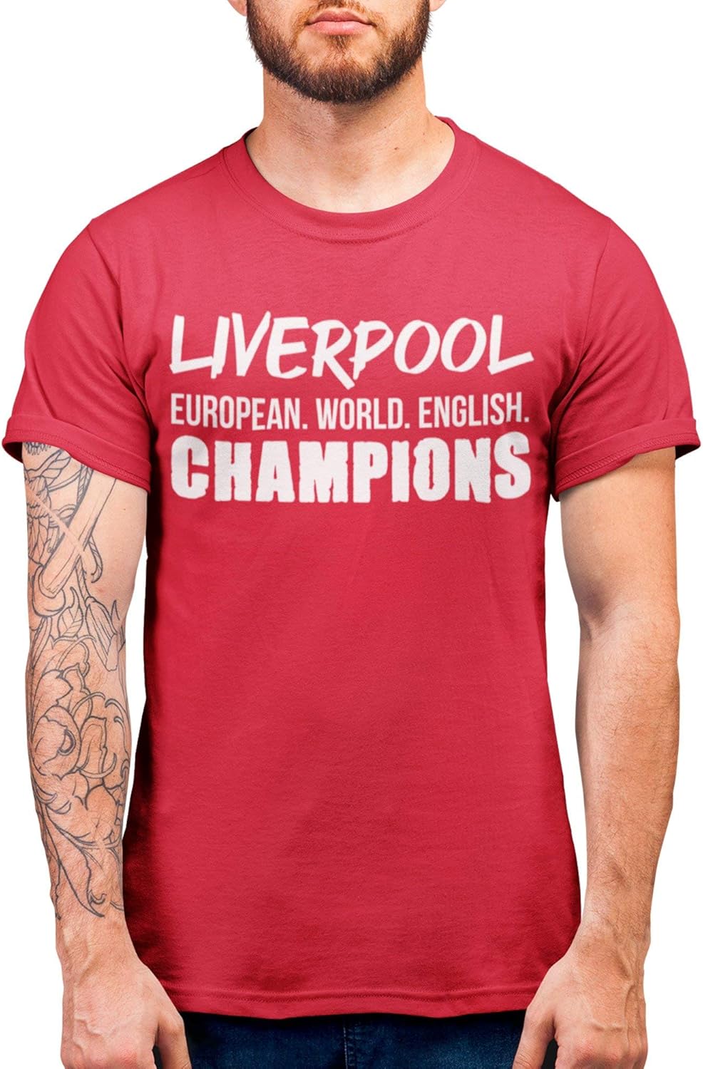 Liverpool T Shirt Red Champions Football Mens Gift T-Shirt Top League Europe: Amazon.co.uk: Clothing