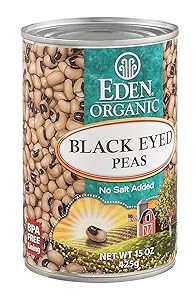 Eden Organic Black Eyed Peas, No Salt Added, 15-Ounce Cans (Pack of 12)