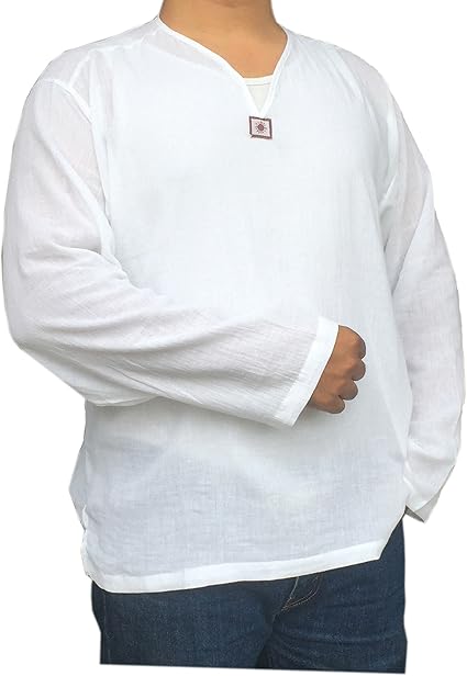 playera blanca manga larga hombre