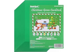 Uncle Paul 40 Sheets Christmas Green Cardstock - 8.5'' x 11'' Double-sided Cover Card Stock 65lb Printer Paper Perfect for Scrapbooking, Crafts, Business Cards 180gsm UAP25GR040