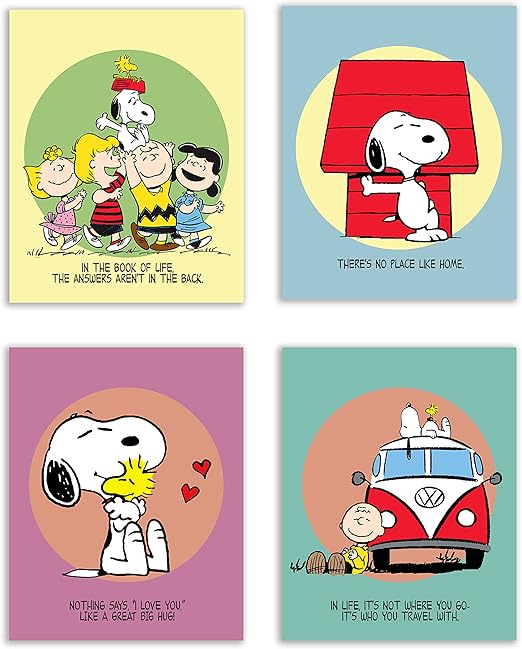 Amazon Com Charlie Brown And Snoopy Bedroom Nursery Wall Art