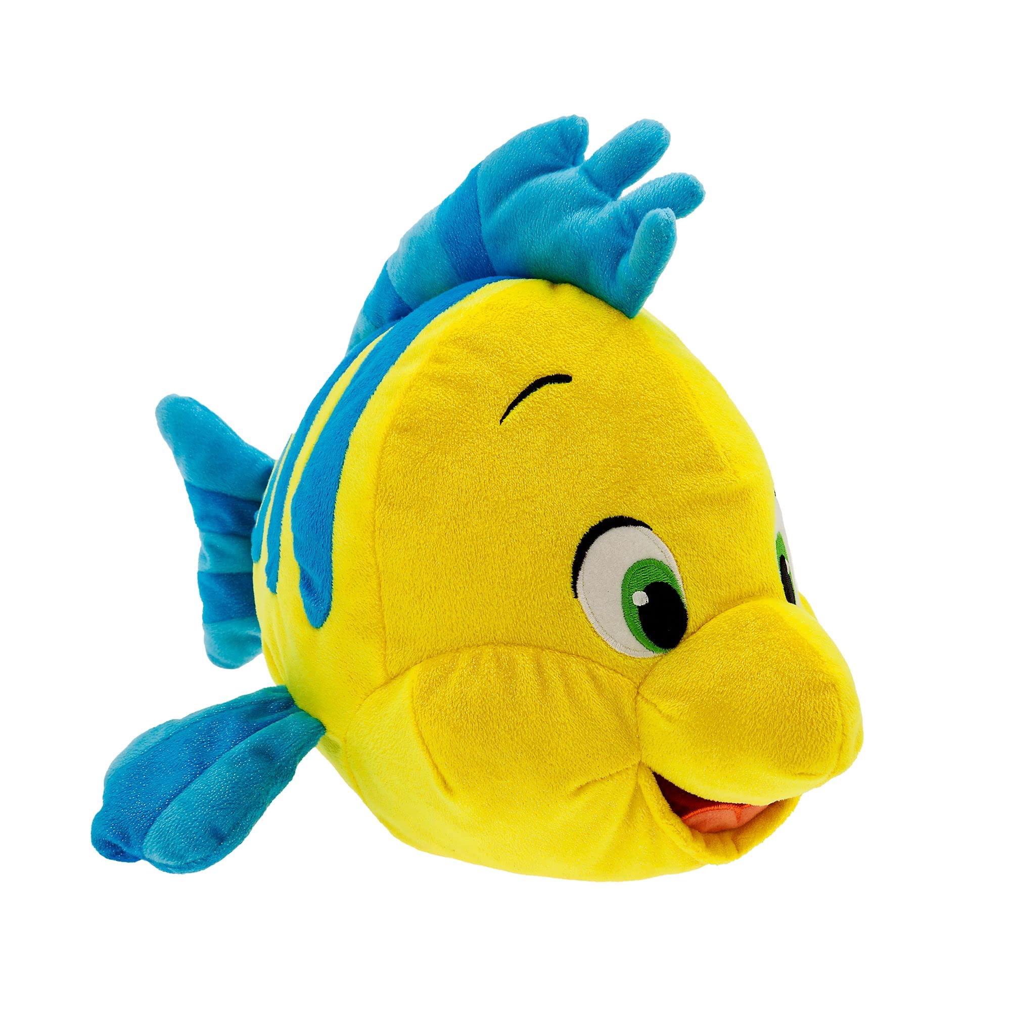 Disney Store Official Flounder Medium Soft Toy, The Little Mermaid, 34.5cm/13”, Ariel's Best Friend, Plush Cuddly Fish with Embroidered Details and Shimmer Finish, Suitable for Ages 0+ — image 1