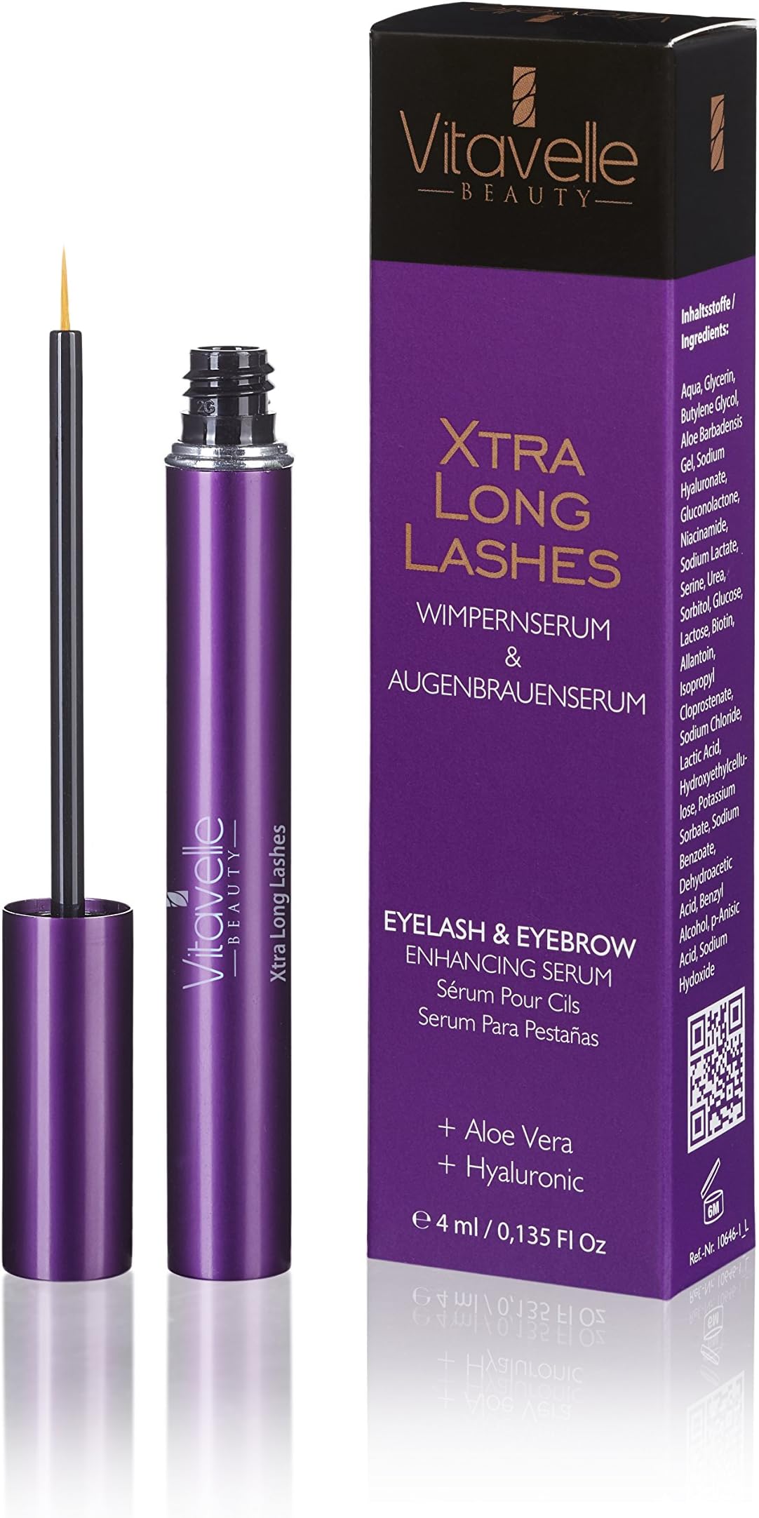 Xtra Long Lashes Serum 4 ml. |Made in Germany |Increases and lengthens eyelash growth |Eyelash Booster | Eyelash extensor Serum| for eyelashes and eyebrows| Eyelash Enhancer | Eyelash Growth