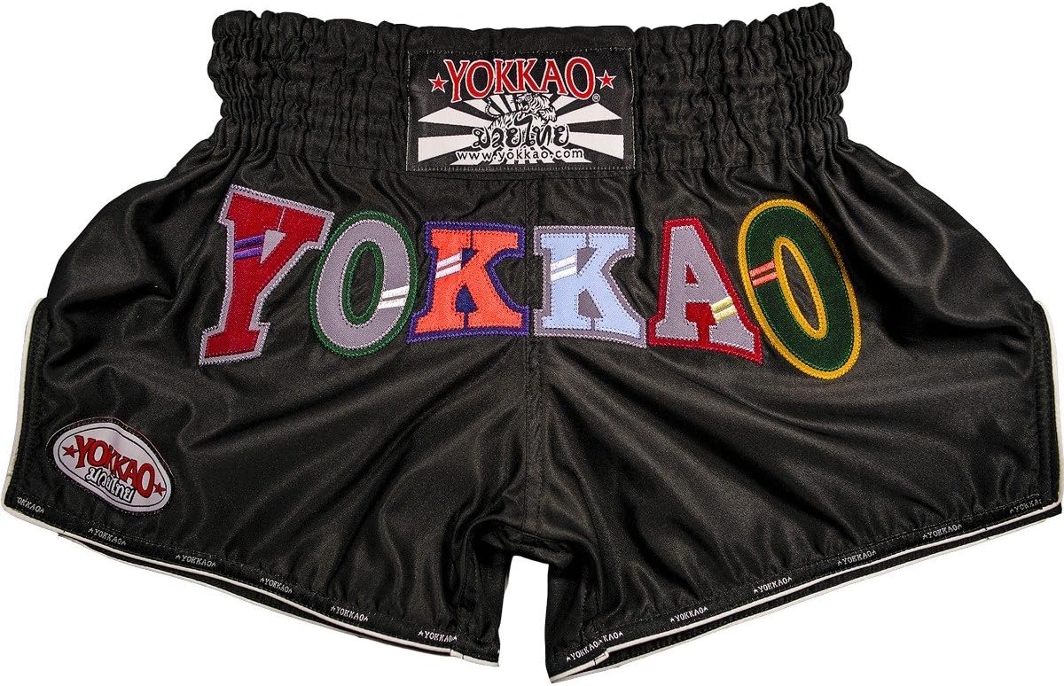 Muay Thai Shorts for Ultimate Fighters, Martial Arts Gym Training, MMA Classes, Kickboxing, UFC, Black