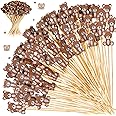 Tioncy 100 Pcs Bear Cocktail Picks 4.7 Inch Bear Cocktail Toothpicks for Appetizers Decorative Bamboo Skewers Bear Decorations Fruit Food Picks for Party Supplies