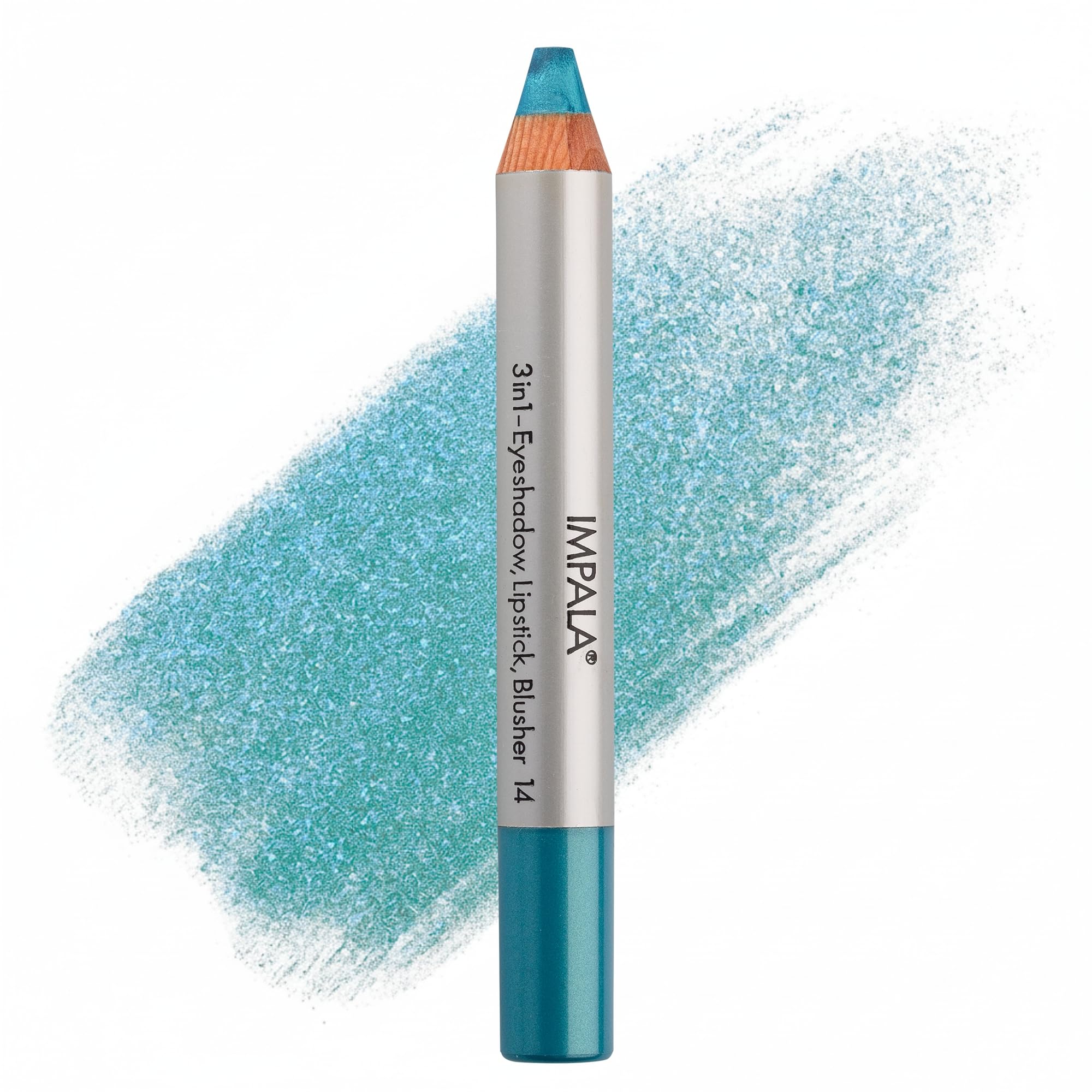 IMPALA | 3-in-1 Jumbo Pencil, Color 14 Metallic Blue | Eyeshadow, Lipstick, and Blush | Perfect Blending | Soft and Long-Lasting Texture | Intense Colors | Easy to Apply โ image 1