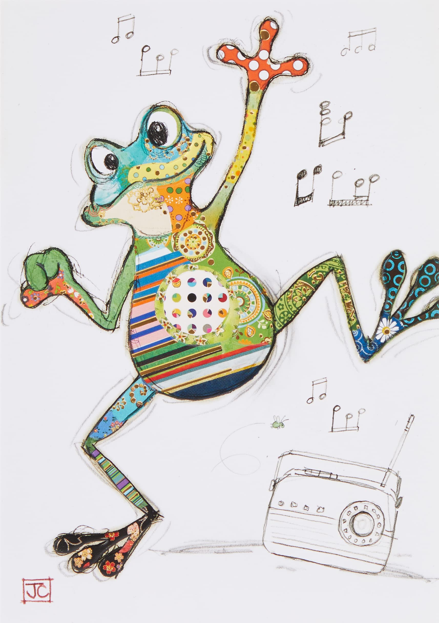 Kooks by Bug Art - Cute & Quirky Greeting Card - Freddy Frog, Multicolour, 4.5 x 7, BAG009