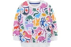 AIWUHE Toddler Sweatshirt Boys Girls Crewneck Pullover Tops Blouse Long Sleeve Cotton T-Shirt Fall Winter Clothes 2-6Y