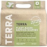 Terra Diapers Size 4: 85% Plant-Based Diapers, Ultra-Soft & Chemical-Free for Sensitive Skin, Superior Absorbency for Day or Nighttime Diapers, Designed for Toddlers 22-30 Pounds, 18 Count