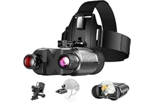 AILNJUC Night Vision Goggles Head Mounted, 1312FT Night Vision Binoculars Compatible with Military Tactical Helmet, Infrared Long Focus 8X Digital Zoom/32GB SD Card