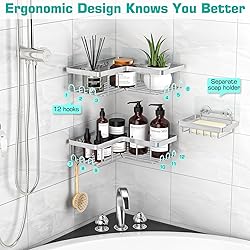 YASONIC Corner Shower Caddy, 3-Pack Adhesive