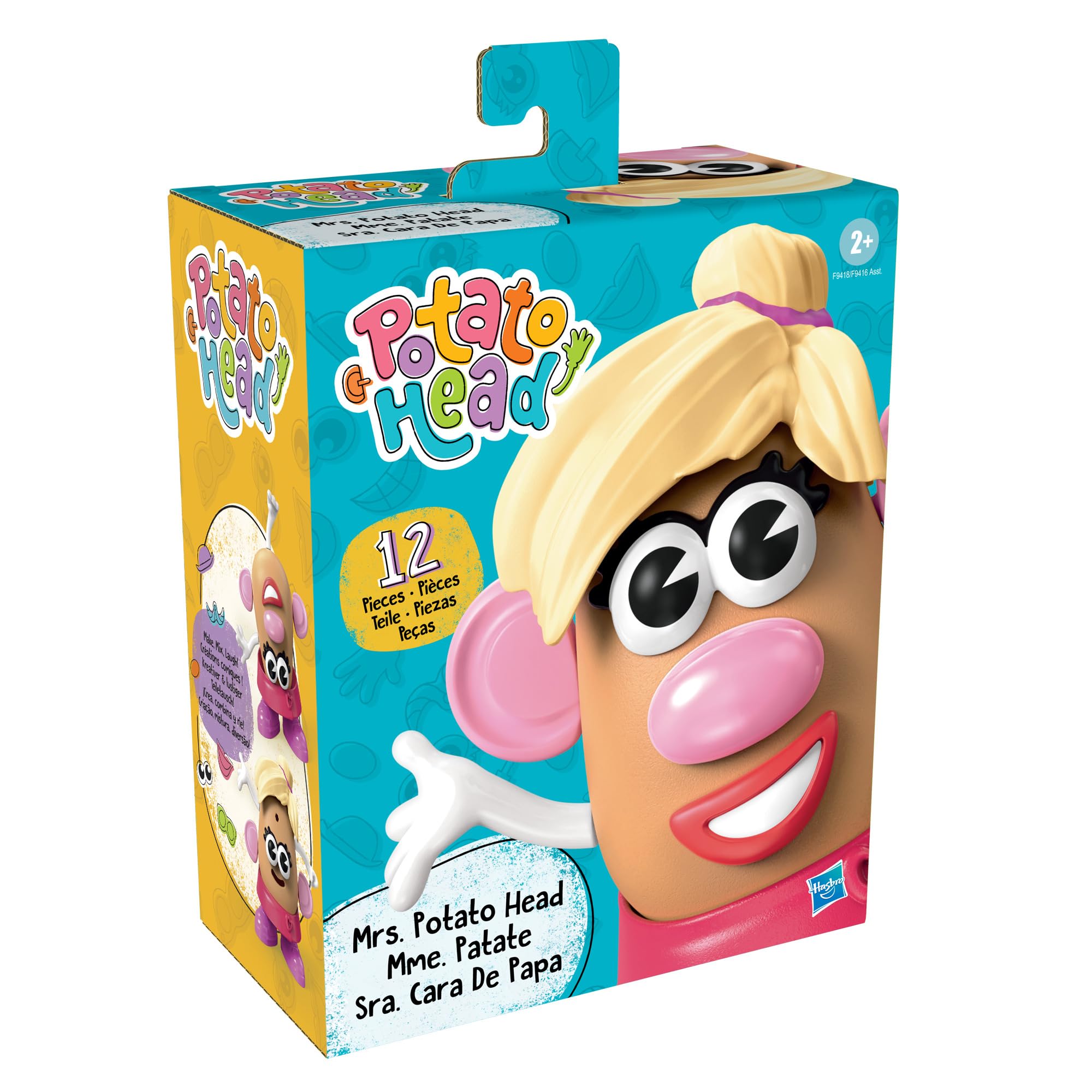 Mr. Potato Head Mrs. Potato Head Set with 12 Parts and Pieces, Toddler and Preschool Toys for 2 Year Old Boys and Girls and Up