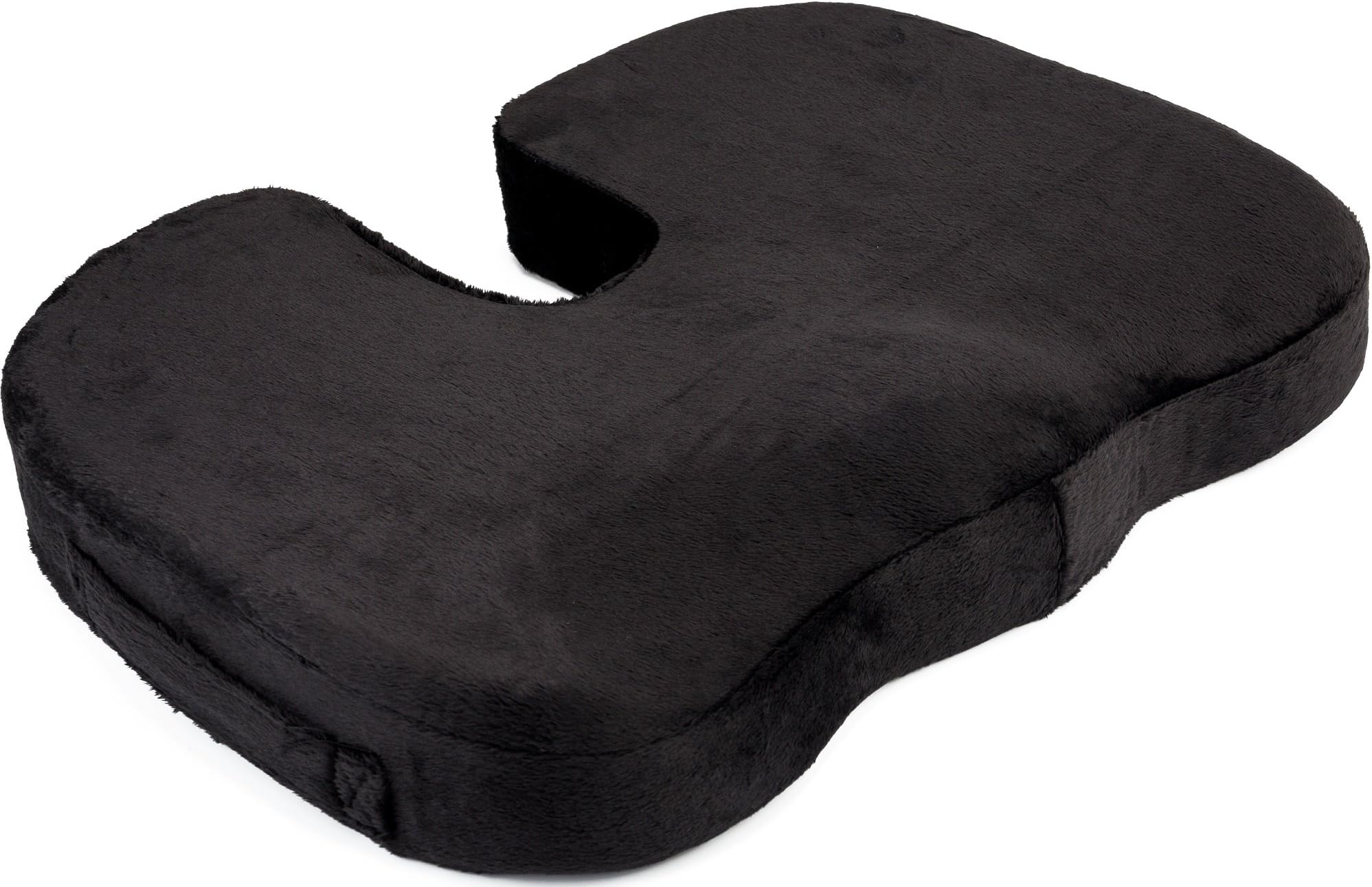 Relaxca Memory Foam Seat Cushion with Cooling Gel Pad - Deluxe Solution for Comfortable Sitting - Extra Thick Heat Absorbing Materials Perfect For Office Chair, Car Seat or Wheelchair - 2 Covers (B&W)