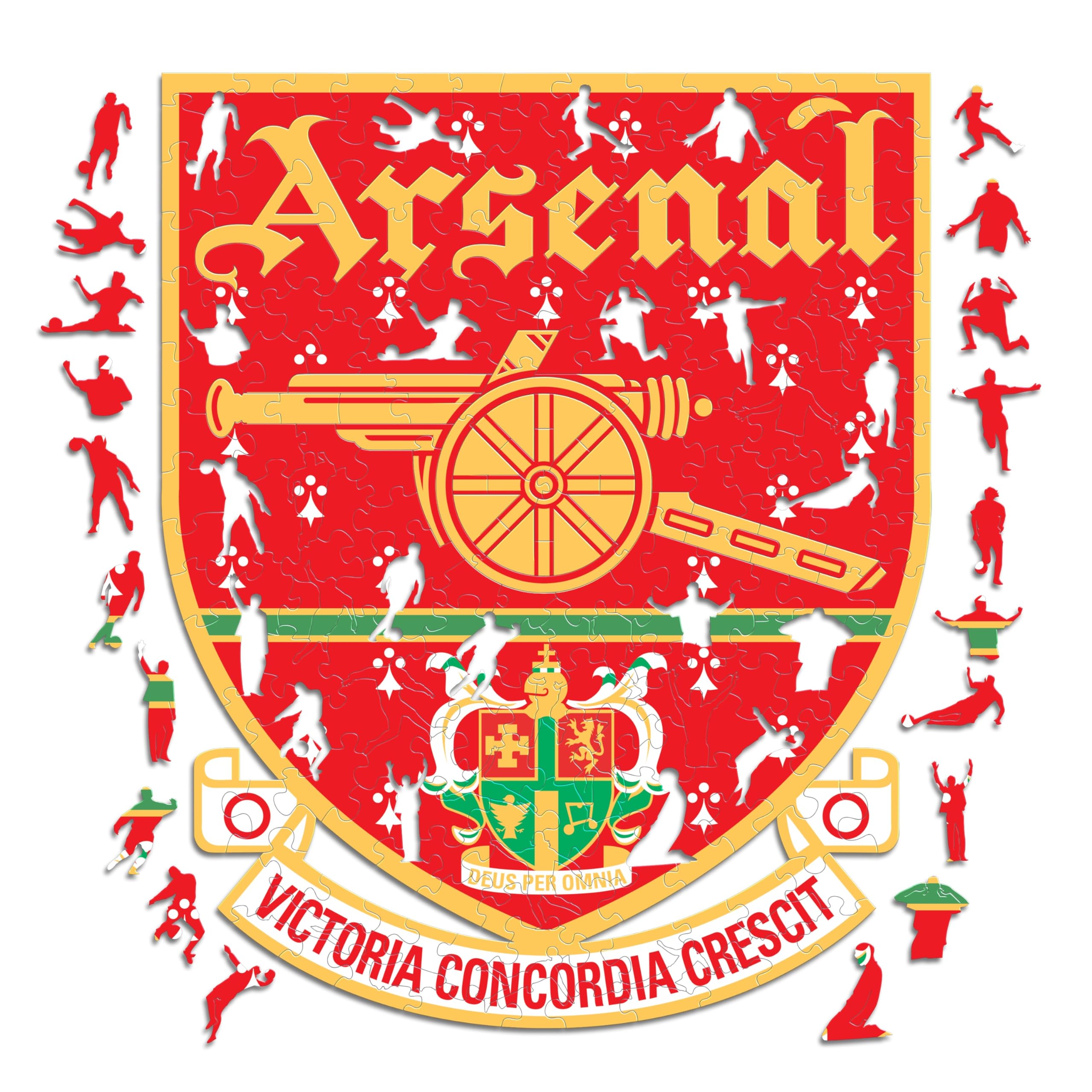 Iconic Puzzles - Arsenal Retro Logo, Officially Licensed Wooden Puzzle, 100% Sustainable, Gift for Adults and Children, Size L, 500 Pieces