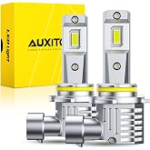 AUXITO 9005/HB3 Light Bulbs, 50000LM 6500K White, Pack of 2 | Direct Replacement 9005/HB3 LED Fog Light Bulbs Fanless, Plug and Play CANbus Ready No Flicker